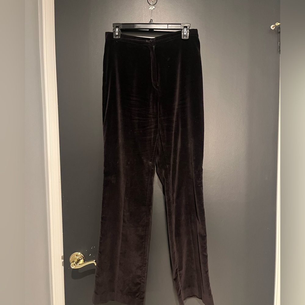 Vintage Black Velvet Wide Leg Pants size medium